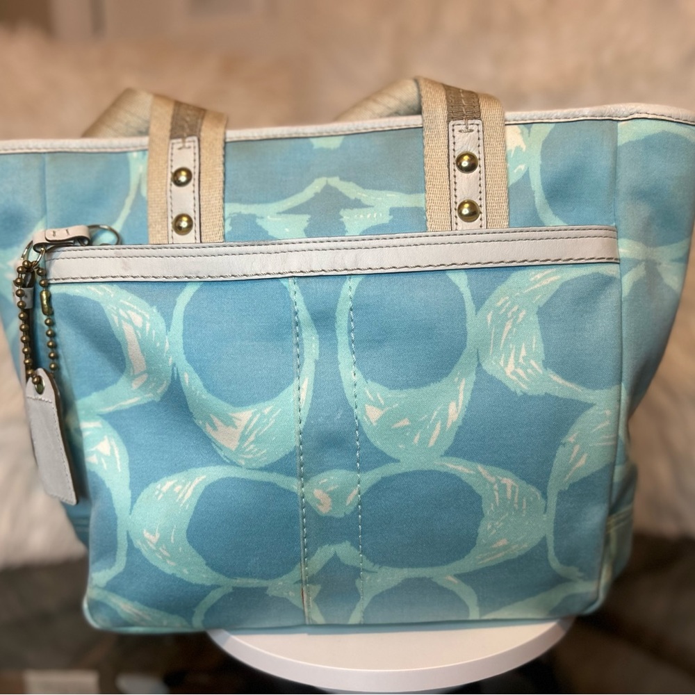 Coach 2006 Vintage Hampton Scribble Sateen Tote Shoulder Bag